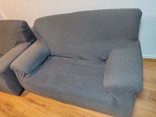 Conjunto Sofás 3+2 Marrón Piel