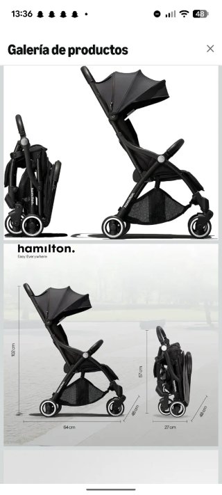 Silla de paseo Hamilton negra