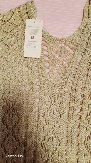 Vestido dorado tejido talla única