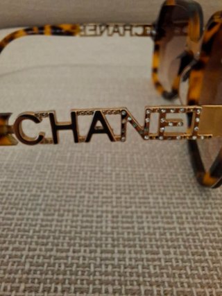 Occhiali da sole stile Chanel Tortora/Oro