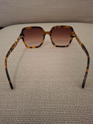 Occhiali da sole stile Chanel Tortora/Oro