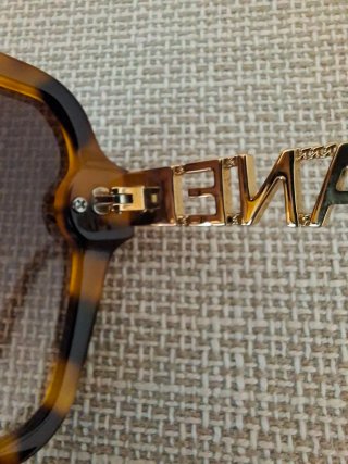 Occhiali da sole stile Chanel Tortora/Oro