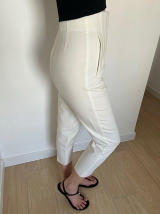 Pantalón Zara pinzas blanco Talla S