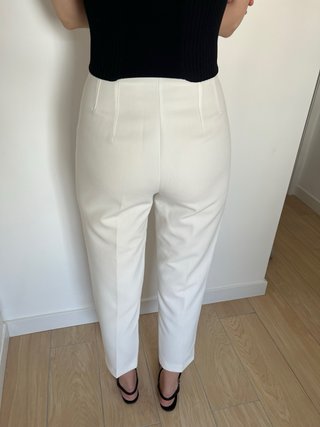 Pantalón Zara pinzas blanco Talla S