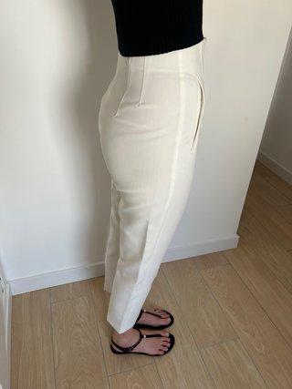 Pantalón Zara pinzas blanco Talla S