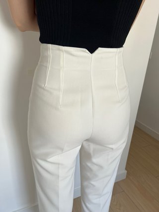 Pantalón Zara pinzas blanco Talla S