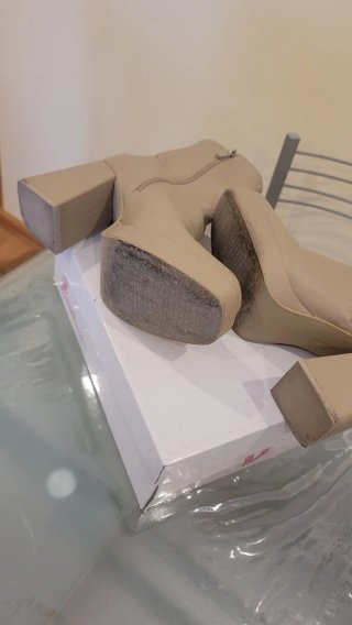 Botines Pull&Bear beige tacón plataforma