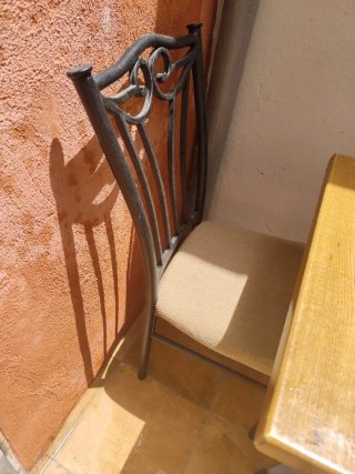 Sillas de Hierro con Asiento Beige