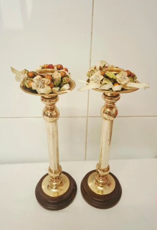 Par Candelabros SAJONIA + 2 Velas de regalo