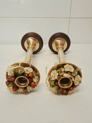 Par Candelabros SAJONIA + 2 Velas de regalo