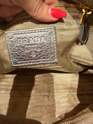 Borsa Prada con Nastri Beige/Grigio