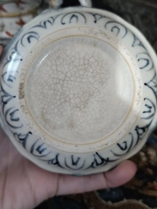 Tetera china azul y blanca