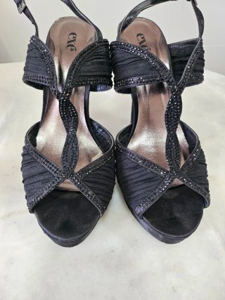 Sandalias de fiesta negras exe, usadas graduación