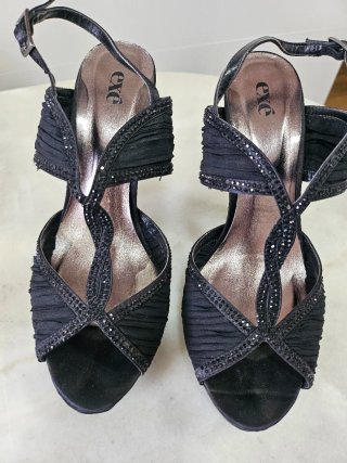 Sandalias de fiesta negras exe, usadas graduación