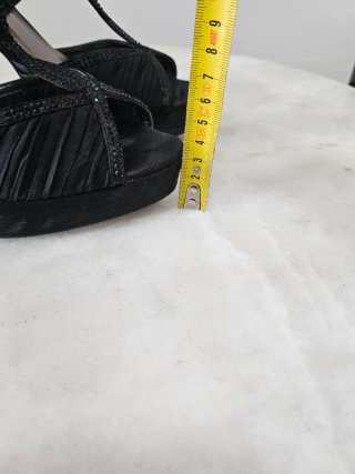 Sandalias de fiesta negras exe, usadas graduación