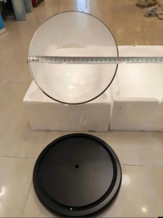 Fanal/Urna Cristal Base Negra 36cm