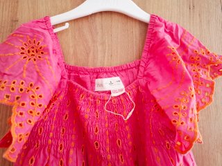 Vestido rosa fucsia bordado 110 cm