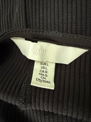 Vestito H&M Costine Nero - Taglia L