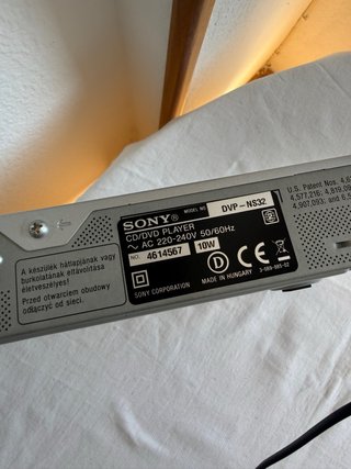 Reproductor SONY CD/DVD DVP-NS32