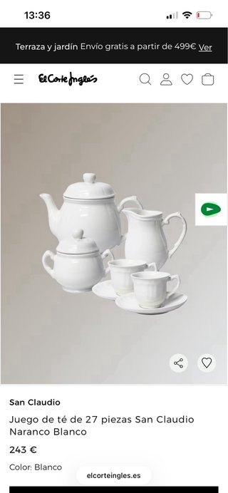 Exclusivo juego de té San Claudio