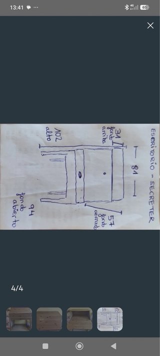 Escritorio secreter de madera