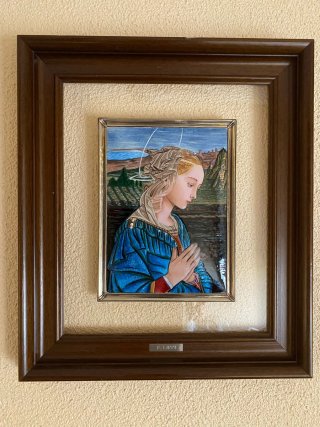 Cuadro Virgen con Marco de Madera