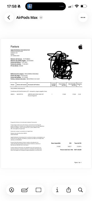 AirPods Max 1ª Gen Apple Space Gray
