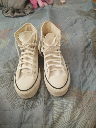 Converse plataforma blancas