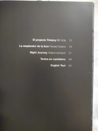 Bill Viola: Night Journey", catálogo de arte.
