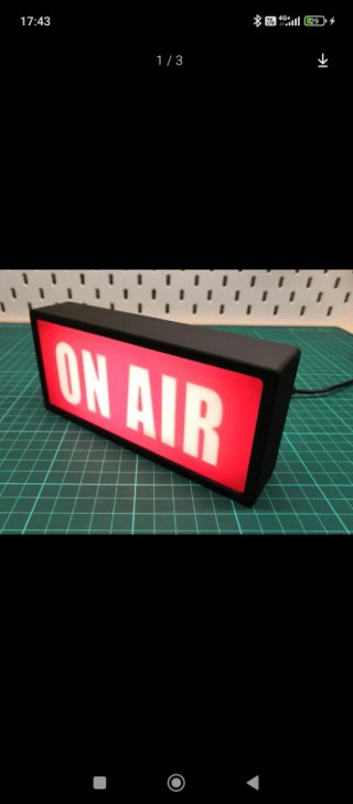Cartel ON AIR luz roja