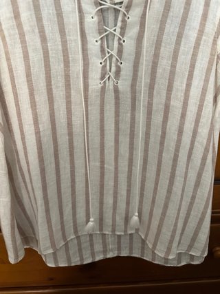 Blusa Zara Rayas Beige y Marrón