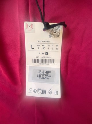 Vestido fiesta Zara rojo