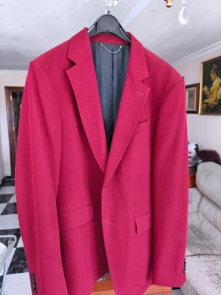 Americana Zara Burdeos Talla L (52)