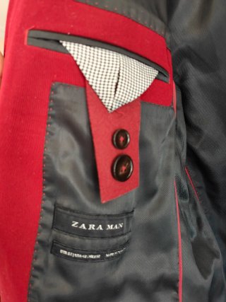Americana Zara Burdeos Talla L (52)