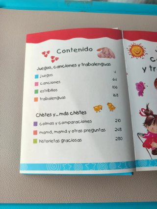 Libro de juegos, canciones y chistes.