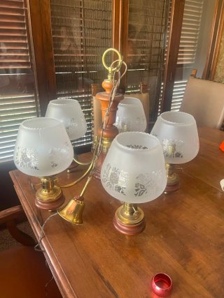 Lámpara colgante vintage madera y metal