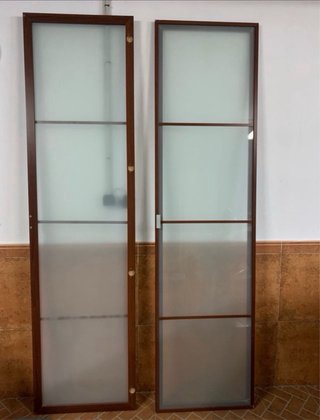 2 Puertas Armario IKEA Cristal al Ácido y Madera
