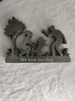 Decoração Família e Cão Nome  Personalizado