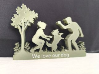 Decoração Família e Cão Nome  Personalizado