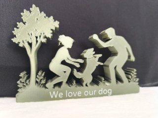 Decoração Família e Cão Nome  Personalizado