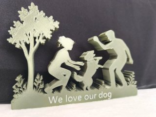 Decoração Família e Cão Nome  Personalizado