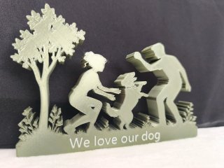 Decoração Família e Cão Nome  Personalizado