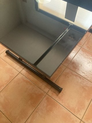 Mesa de centro elevable cristal negro