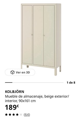 Mobile per Stoccaggio in Metallo Beige