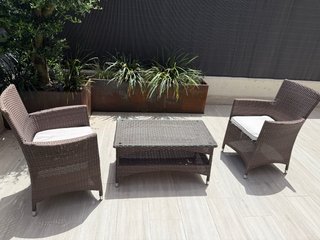Conjunto Muebles Exterior Ratán Marrón