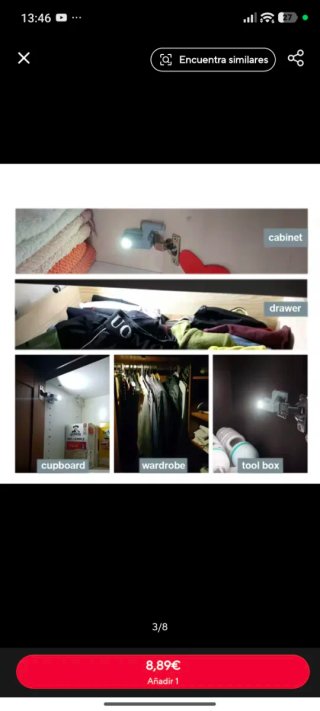 Luz LED para Bisagra de Gabinete Universal