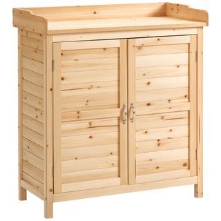 Armadietto da Esterno a 2 Ripiani in Legno di Abet