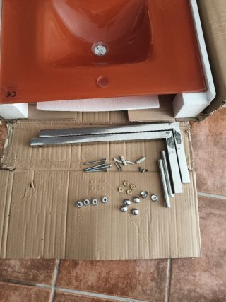 Lavabo cristal templado naranja