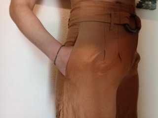 Pantalón corto T38 cintura alta con cinturón
