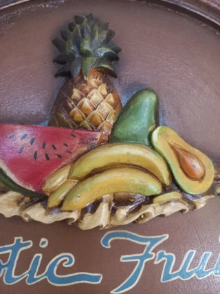 Pizarra Exotic Fruits con marco